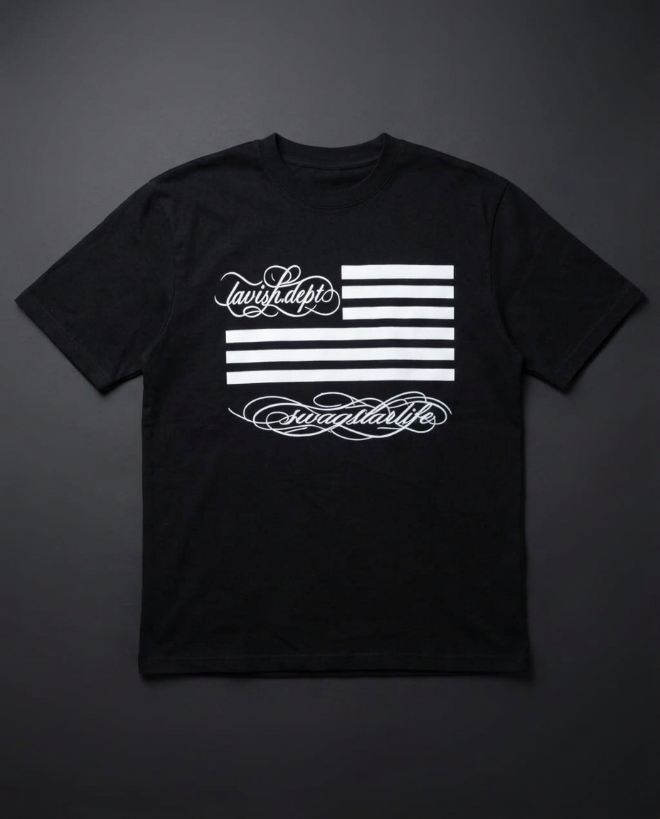 Lavish Flag Tee — Black